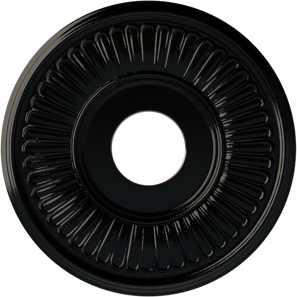 Ekena Millwork Berkshire Ceiling Medallion (Fits Canopies up to 7"), 15 3/4"OD x 3 7/8"ID x 3/4"P, Black Pearl CM15BEBPS - main
